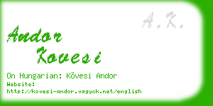 andor kovesi business card