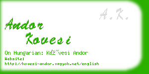 andor kovesi business card